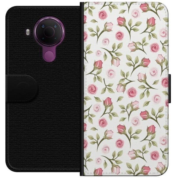 Plånboksfodral till Nokia 5.4 med Blommigt