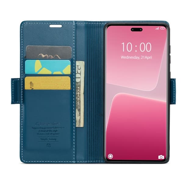 CASEME Plånboksfodral Konstläder för Xiaomi 13 Lite - Blå