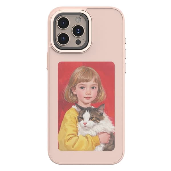 Mobilskal till iPhone 16 Pro Max E-Ink 4'' HD 4 Färger NFC - Rosa Rosa