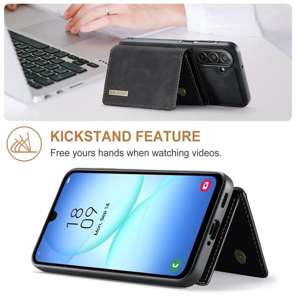 DG.MING Samsung Galaxy A17 5G Konstläder Plånboksfodral Svart