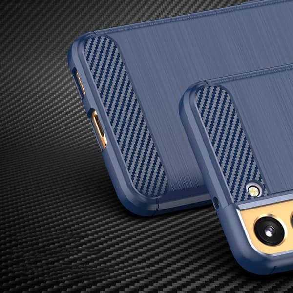 Galaxy S23 Plus Skal Carbon Silicone Fleksibel - Blå Blå