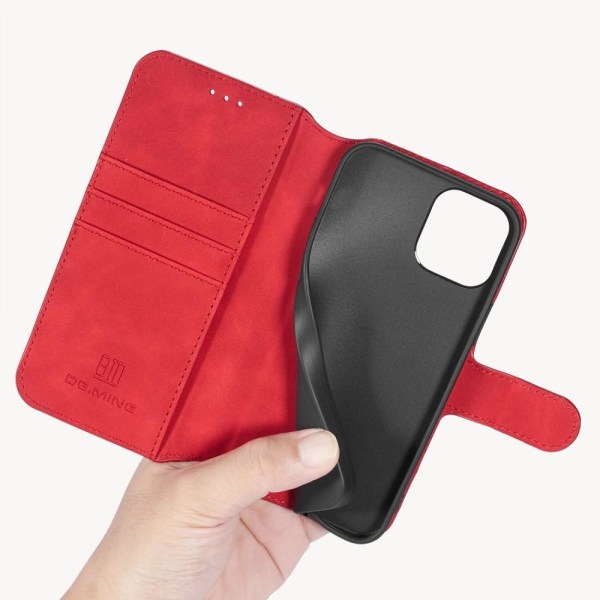 DG.MING Retro Læder Punge Etui iPhone 12 Pro Max - Rød Red