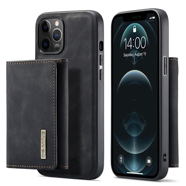 DG.MING Plånboksfodral med Ställ för iPhone 12 Pro Max - Svart