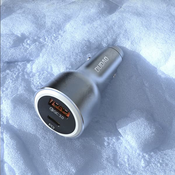 Dudao Billaddare PD 120W 1xUSB-A 1xUSB-C QC3.0 LED R4Ultra - Grå Grå