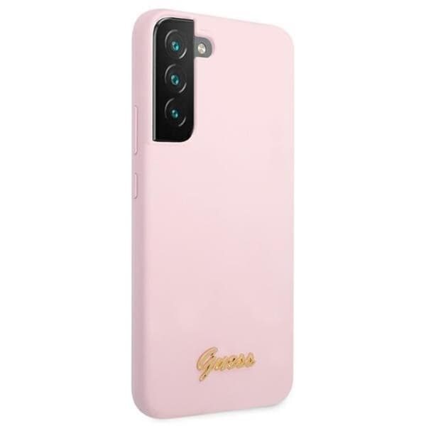 Guess Silicone Script Metal Logo Kuori Galaxy S22 Plus - Lavendel Lila