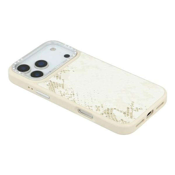 JAUCASE Mobilskal till iPhone 17 Pro Magsafe Snake Texture - Vit Vit
