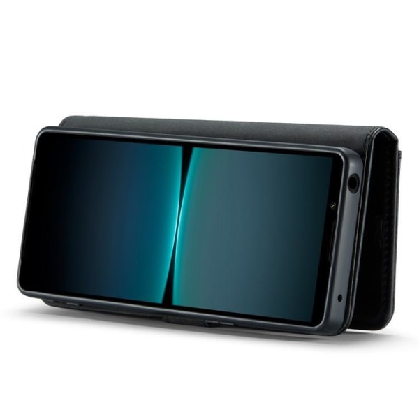 DG.MING Sony Xperia 10 V Plånboksfodral Äkta Läder 2in1 - Svart