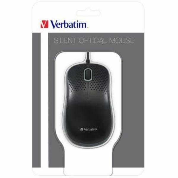 Verbatim Optisk Mus Tyst USB-A 1000 dpi - Svart Svart