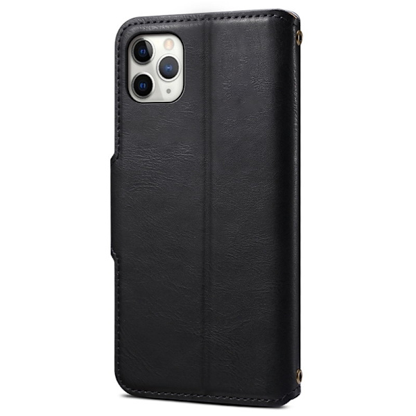 DENIOR iPhone 11 Pro Max Plånboksfodral Konstläder Svart
