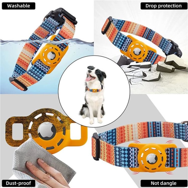 Airtag Skal Digital Printing Pets Collar Cross Border - Orange