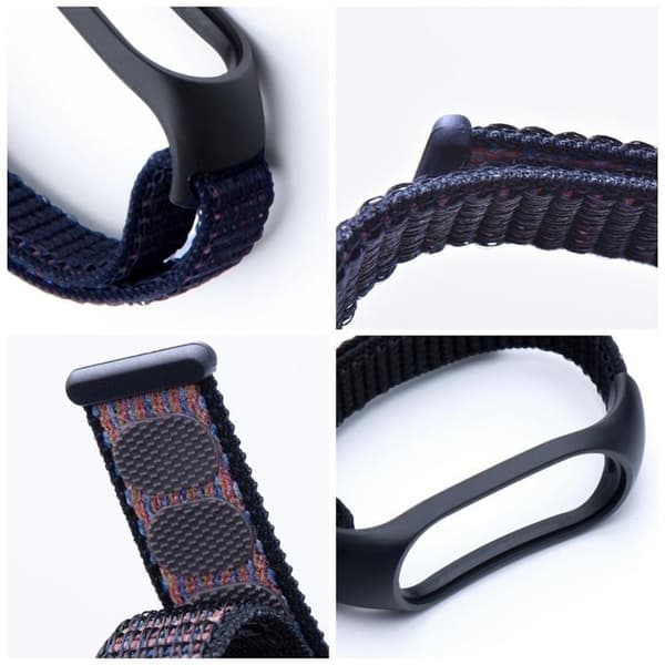 Xiaomi Mi Smart Band 5/6/7 Armbånd Nylon 05 - Sort Svart