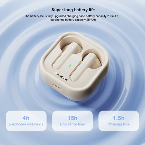 XUNDD Trådlösa Bluetooth 5.3 Hörlurar In-ear X49 - Vit Vit