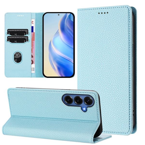 Plånboksfodral för Samsung Galaxy S26 Plus RFID Blocking Konstläder - Ljusblå