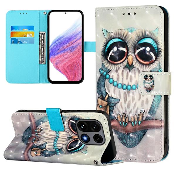 OnePlus 15 Konstläder Plånboksfodral Pattern Printing Brun