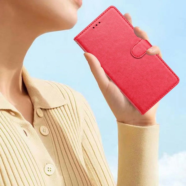 Samsung Galaxy S26 Edge Plånboksfodral Ställ Konstläder - Rosa