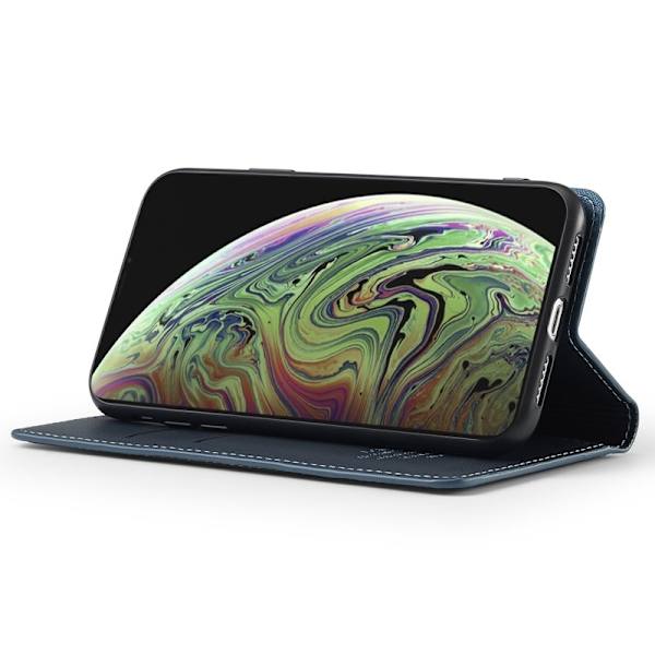 LC.IMEEKE L1 Series iPhone XS/X Plånboksfodral Konstläder - Blå