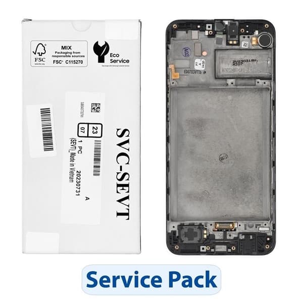 SAMSUNG M21 Skärm med LCD-display ServicePack Svart