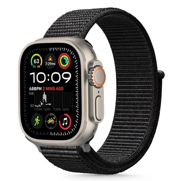Tech-Protect Apple Watch (44/45/46/49mm) Armbånd Nylon - Sort Svart