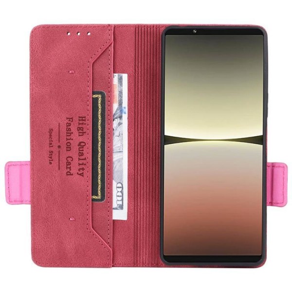 Sony Xperia 5 IV Wallet Case Decor Magneettinen lukko - punainen