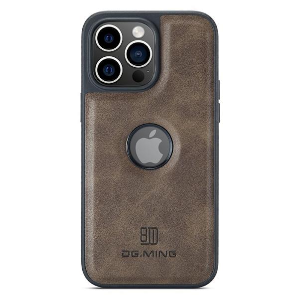 DG.MING Mobilskal till iPhone 13 Pro Max PU Läder+PC+TPU Brun