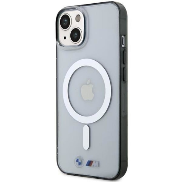 BMW iPhone 14 Mobiltaske Magsafe Sølvring - Gennemsigtig