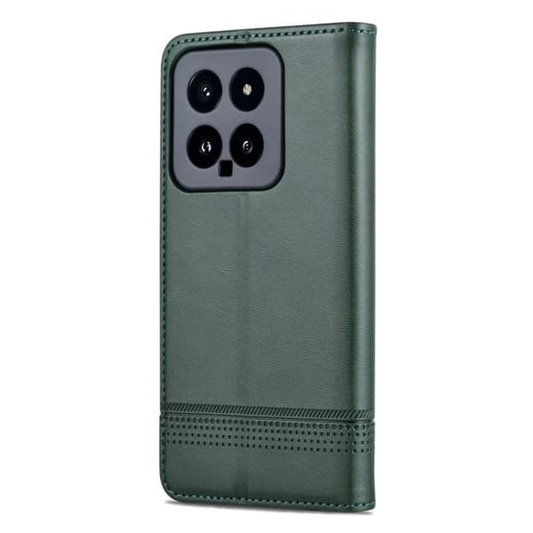 AZNS Xiaomi 14 Plånboksfodral Anti-Scratch Ställ Plånboksfodral - Grön