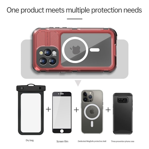 SHELLBOX M Series Mobilskal till iPhone 15 Pro Vattentät Röd