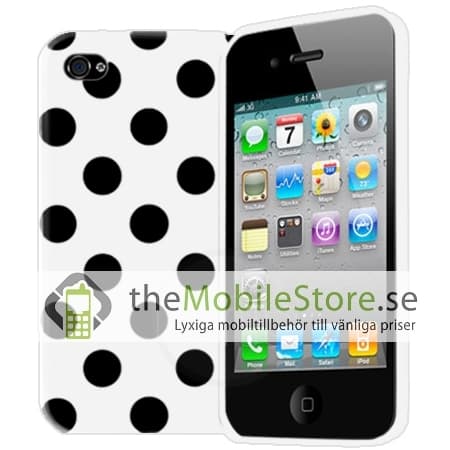 Polka Dots flexiCase cover til iPhone 4 / 4S (Hvid) White