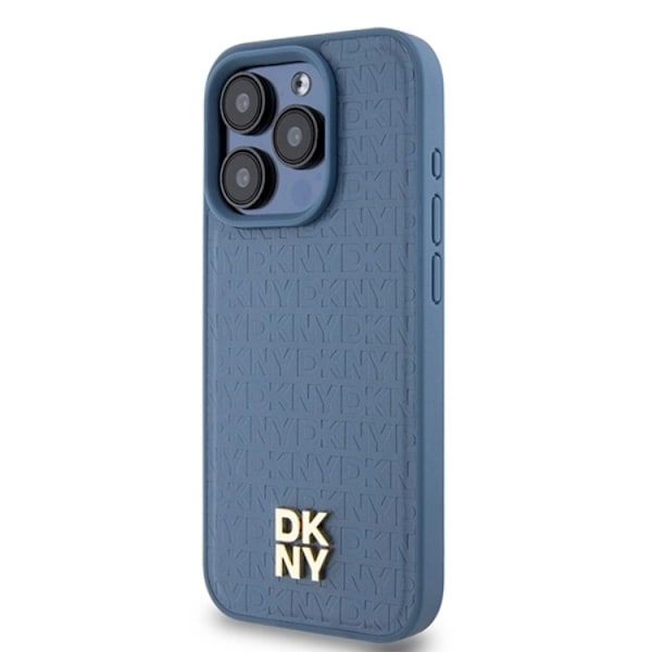 DKNY iPhone 15/14/13 Mobilskal Magsafe Läder Pattern Metal Logo