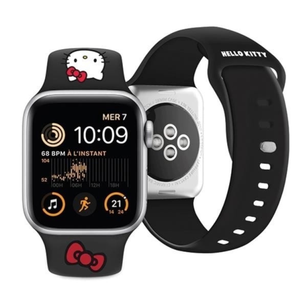 Hello Kitty Apple Watch (38/40/41mm) Rannekoru Kitty Head - musta