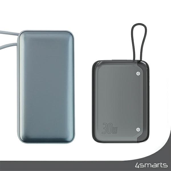 4smarts Powerbank 10000mAh 30W Med USB-C Kabel - Space Grå Grå