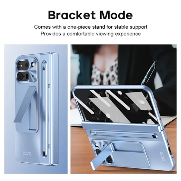 Mobilskal till Google Pixel 10 Pro Fold Kickstand Hinge PC - Blå Blå