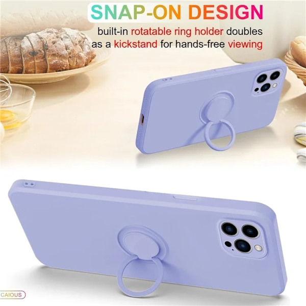 Mobilskal till iPhone 16 Plus Silikon Ring - Violett Lila