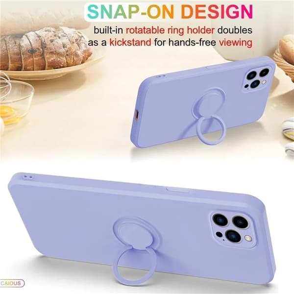 Telefontaske til iPhone 16 Plus Silikone Ring - Lilla Lila