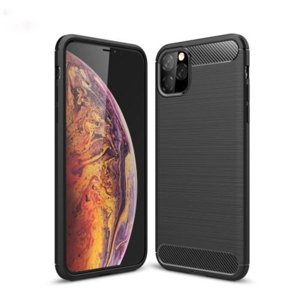 Skal i Kolfiber-design för iPhone 11 Pro - Svart Black