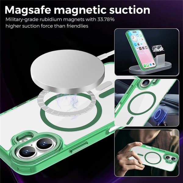 Mobilskal till iPhone 17 MagSafe TPU+PC Transparent - Grön Grön