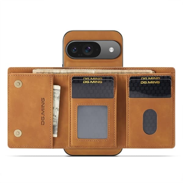 DG.MING M1 Series Mobilskal till Google Pixel 9 Pro Kickstand Brun