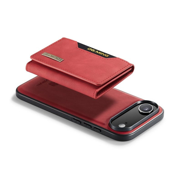 DG.MING iPhone Air Konstläder Plånboksfodral PU + PC + TPU Röd