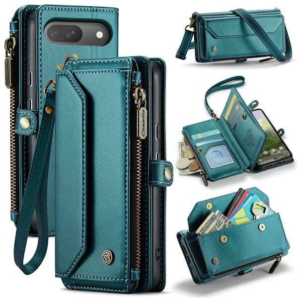 CASEME Plånboksfodral Konstläder för Google Pixel 10 Pro/10/9 Pro - Grön