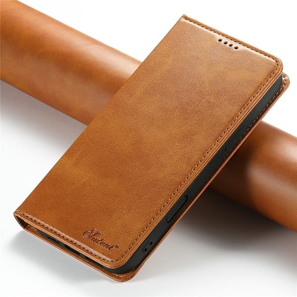 SUTENI iPhone 17 Plånboksfodral Konstläder - Khaki Brun