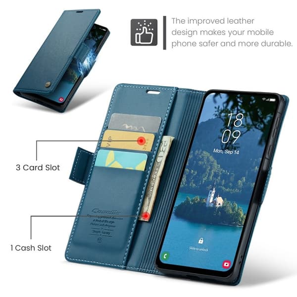 CASEME Plånboksfodral Konstläder för Samsung Galaxy A36 5G - Blå