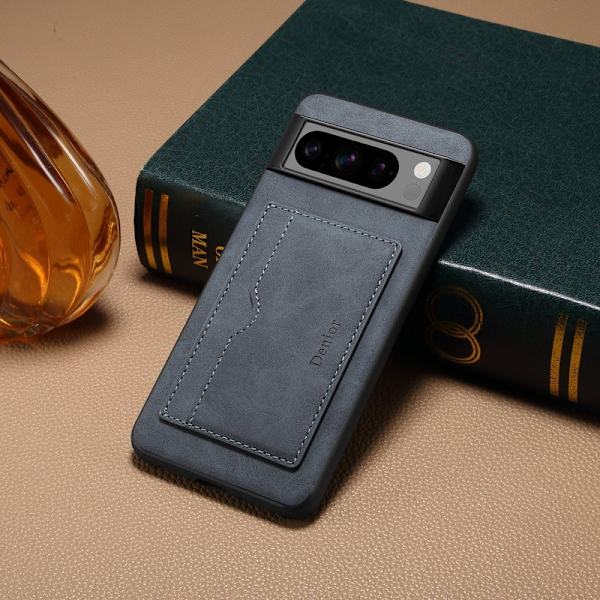 DENIOR Google Pixel 8 Pro Fodral Konstläder Ställ - Grå