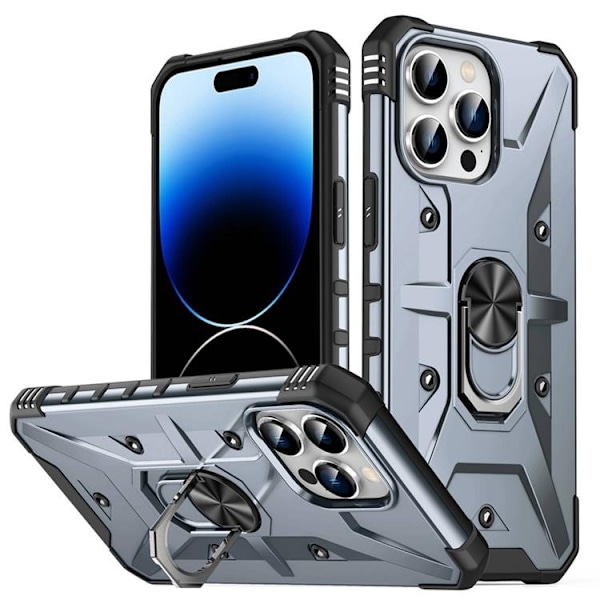 iPhone 14 Pro Skal Ringhållare Armor - Grå Grå