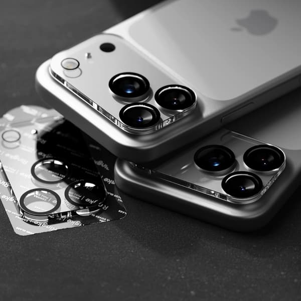 [2-Pack] Ringke kameraomslag hærdet glas til iPhone 17 Pro - sort Svart