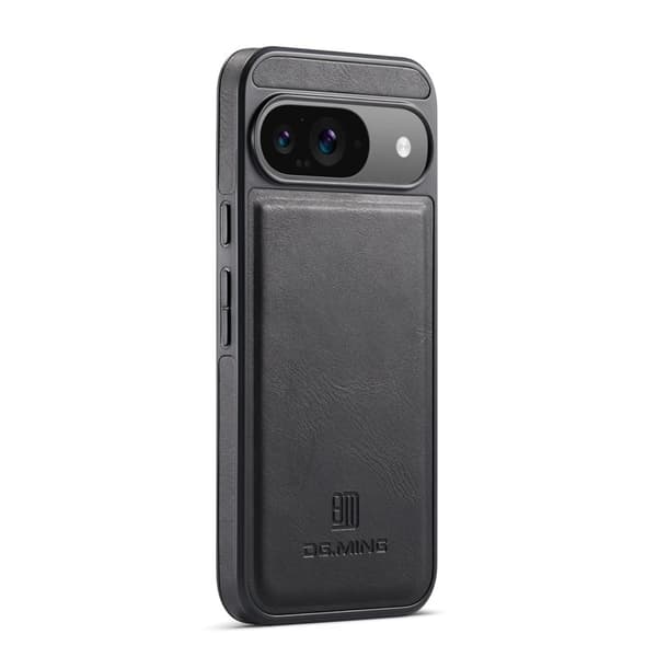 DG.MING Mobilskal till Google Pixel 9 Pro Anti-Drop Läder PC+TPU Svart