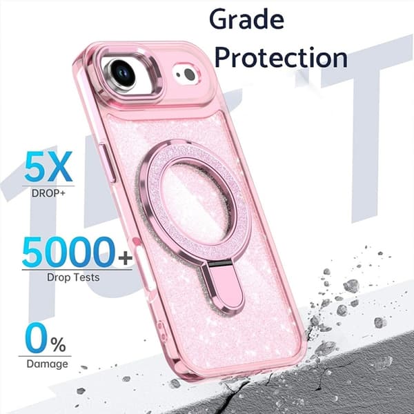 Mobilskal till iPhone Air Glitter Design TPU + PC Kickstand - Blå Blå