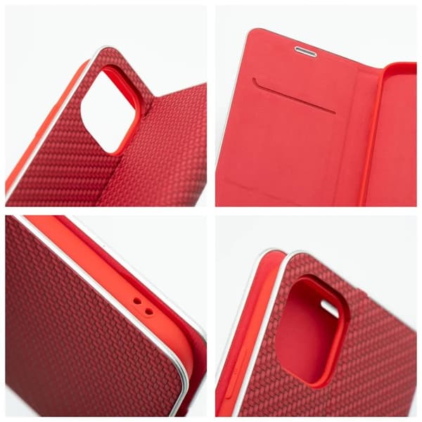 Plånboksfodral till iPhone 18 Pro Max/17 Pro Max Luna Carbon - Röd Röd