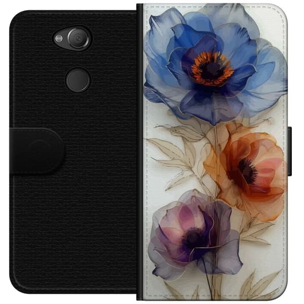 Plånboksfodral till Sony Xperia XA2 med Silkesblommor