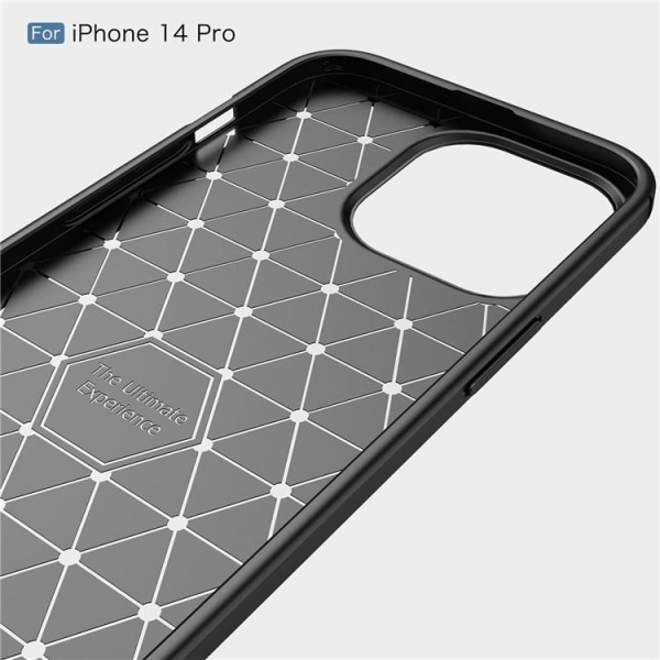 iPhone 14 Pro Skal Carbon Fiber Texture TPU - Svart