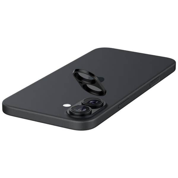 Spigen [2-Pack] iPhone 16/16 Plus Kameralinsskydd Härdat glas Optik Pro - Svart Black